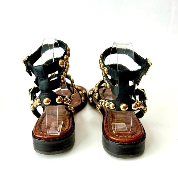 Sam Edelman Eavan Studded Gladiator Sandal Snake Black Leather Size 6 - Picture 10 of 16
